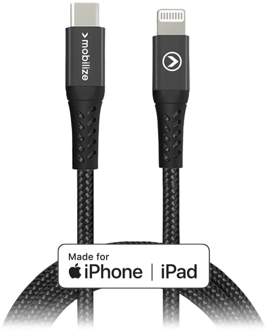 Mobilize Strong Nylon Cable Usb-C To Mfi Lightning 2M. 60W Black - 123TelecomShop