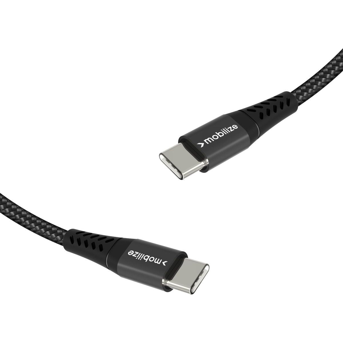 Mobilize Strong Nylon Cable Usb-C To Usb-C 1M. 100W Black - 123TelecomShop