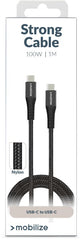 Mobilize Strong Nylon Cable Usb-C To Usb-C 1M. 100W Black - 123TelecomShop