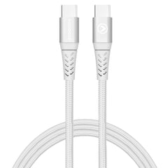 Mobilize Strong Nylon Cable Usb-C To Usb-C 1M. 100W White - 123TelecomShop