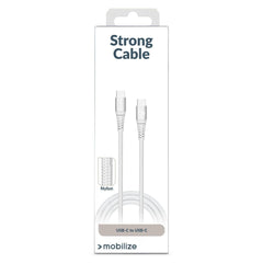 Mobilize Strong Nylon Cable Usb-C To Usb-C 1M. 100W White - 123TelecomShop