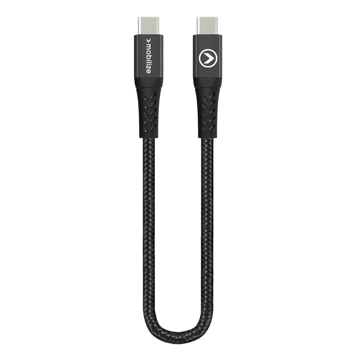 Mobilize Strong Nylon Cable Usb-C To Usb-C 20Cm. 100W Black - 123TelecomShop
