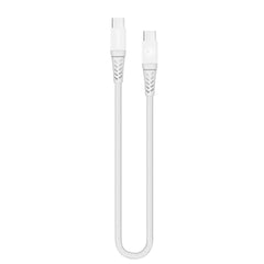 Mobilize Strong Nylon Cable Usb-C To Usb-C 20Cm. 100W White - 123TelecomShop