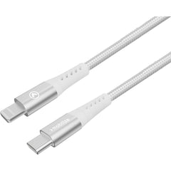 Mobilize Strong Nylon Cable Usb-C To Usb-C 20Cm. 100W White - 123TelecomShop
