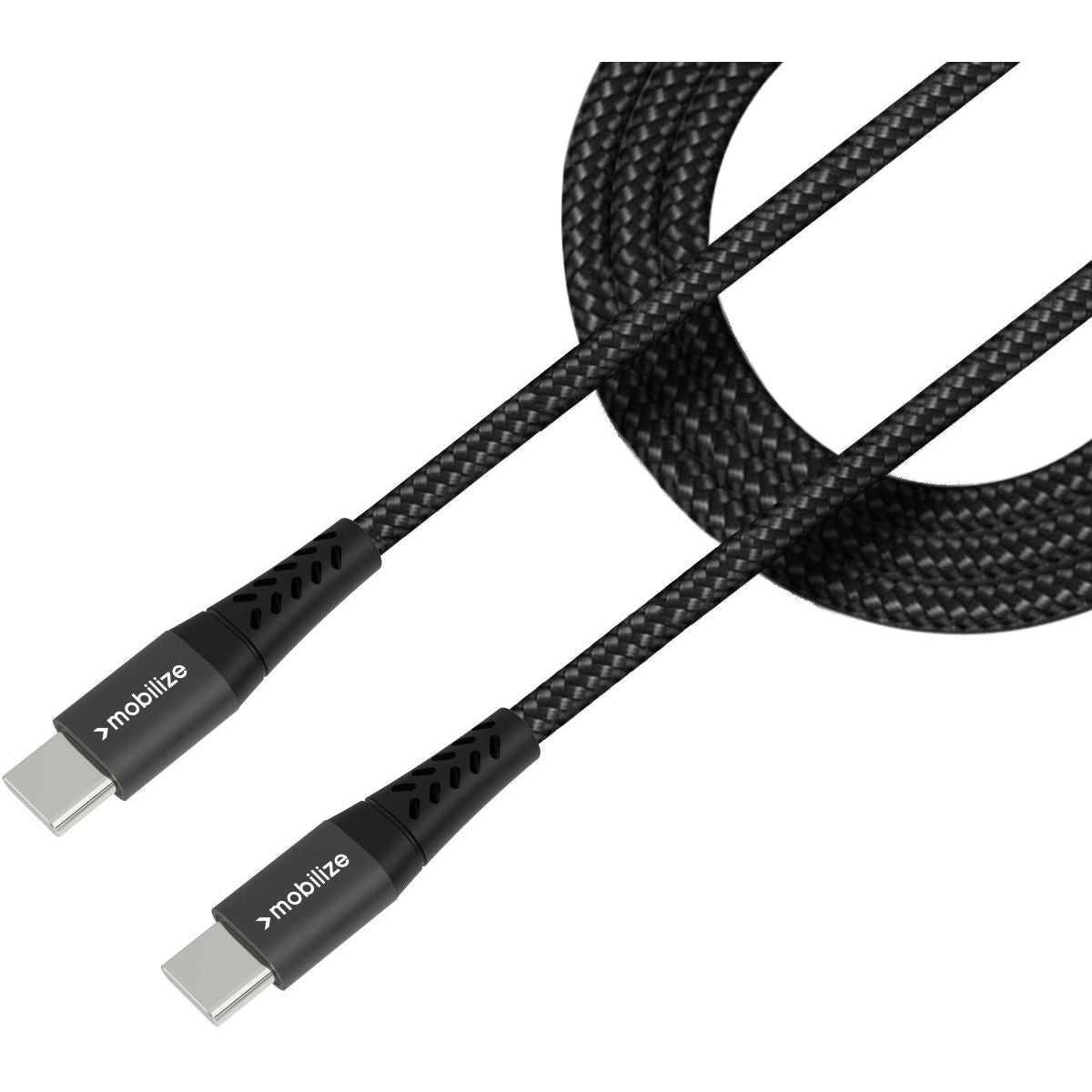 Mobilize Strong Nylon Cable Usb-C To Usb-C 2M. 100W Black - 123TelecomShop