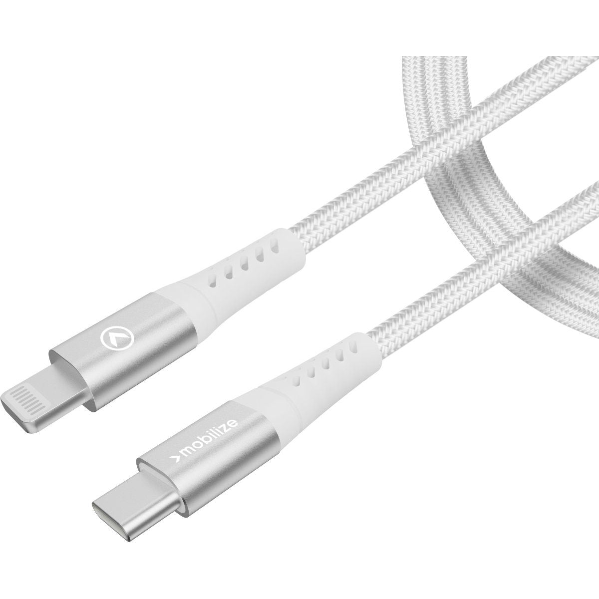 Mobilize Strong Nylon Cable Usb-C To Usb-C 2M. 100W White - 123TelecomShop