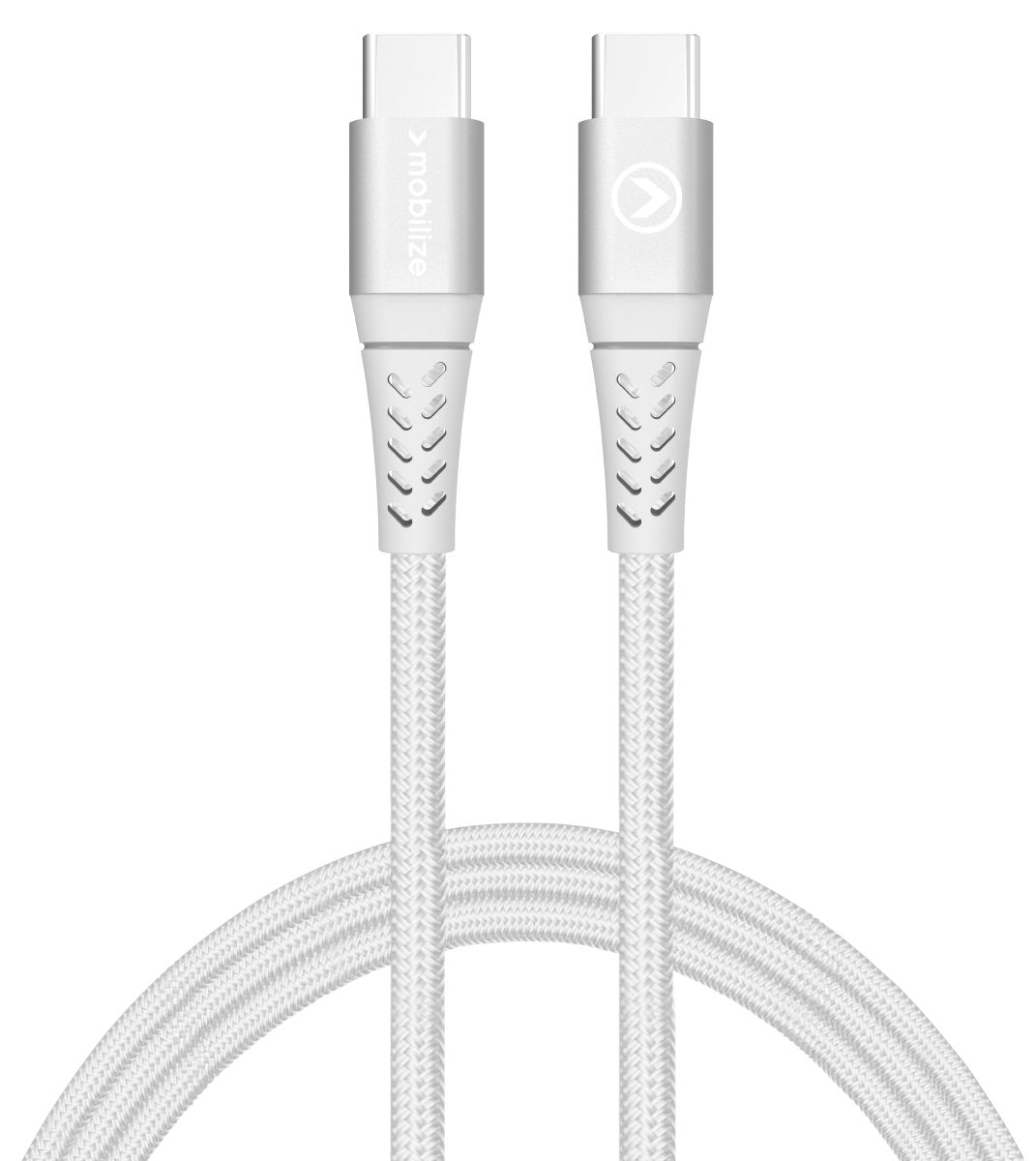 Mobilize Strong Nylon Cable Usb-C To Usb-C 2M. 100W White - 123TelecomShop