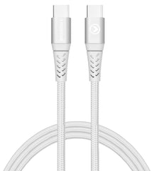 Mobilize Strong Nylon Cable Usb-C To Usb-C 2M. 100W White - 123TelecomShop