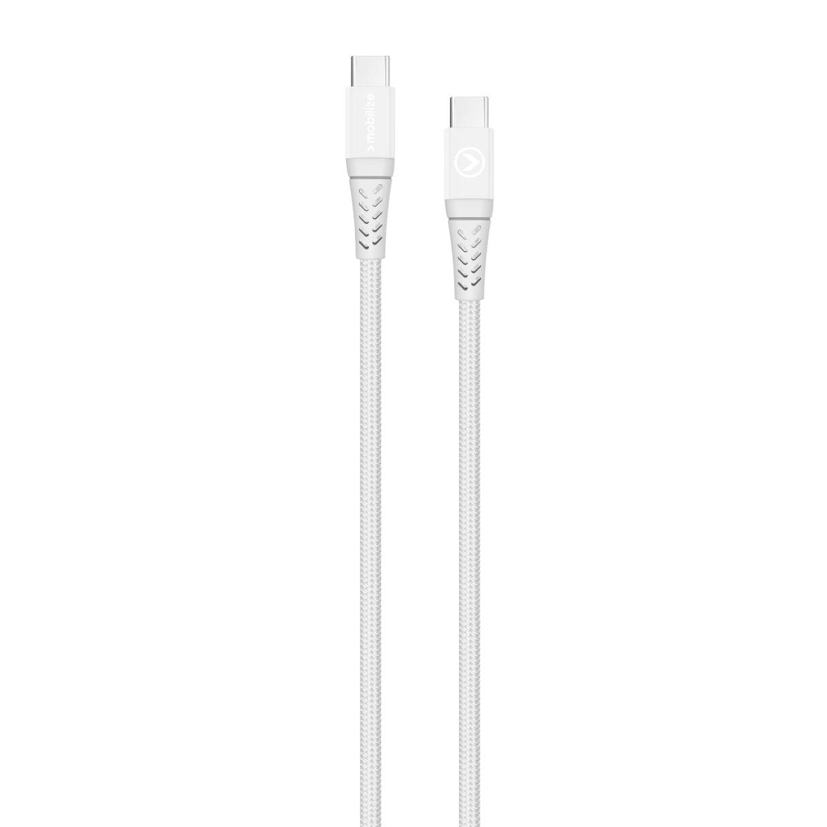 Mobilize Strong Nylon Cable Usb-C To Usb-C 2M. 100W White - 123TelecomShop