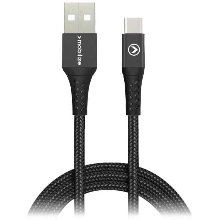 Mobilize Strong Nylon Cable Usb To Usb-C 1M. 15W Black - 123TelecomShop