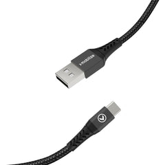 Mobilize Strong Nylon Cable Usb To Usb-C 2M. 15W Black - 123TelecomShop