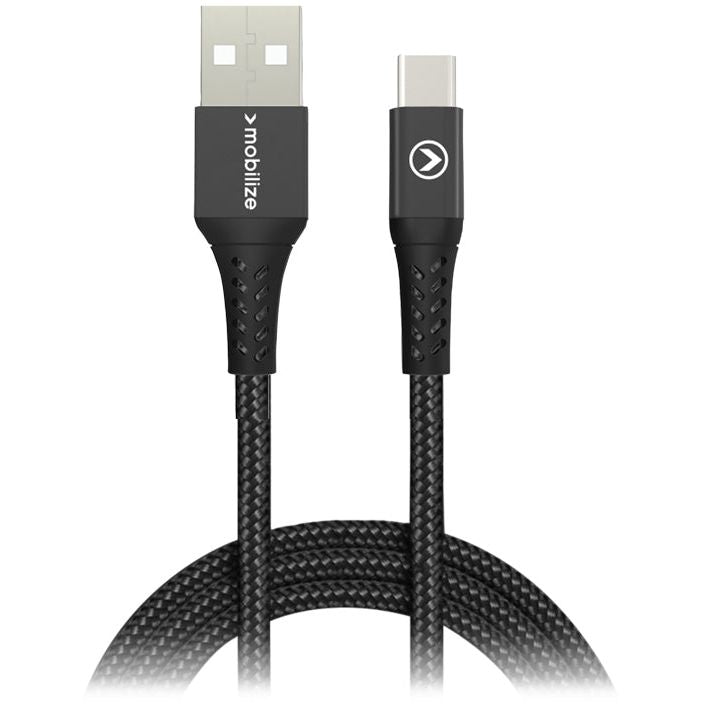 Mobilize Strong Nylon Cable Usb To Usb-C 2M. 15W Black - 123TelecomShop