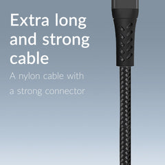 Mobilize Strong Nylon Cable Usb To Usb-C 2M. 15W Black - 123TelecomShop