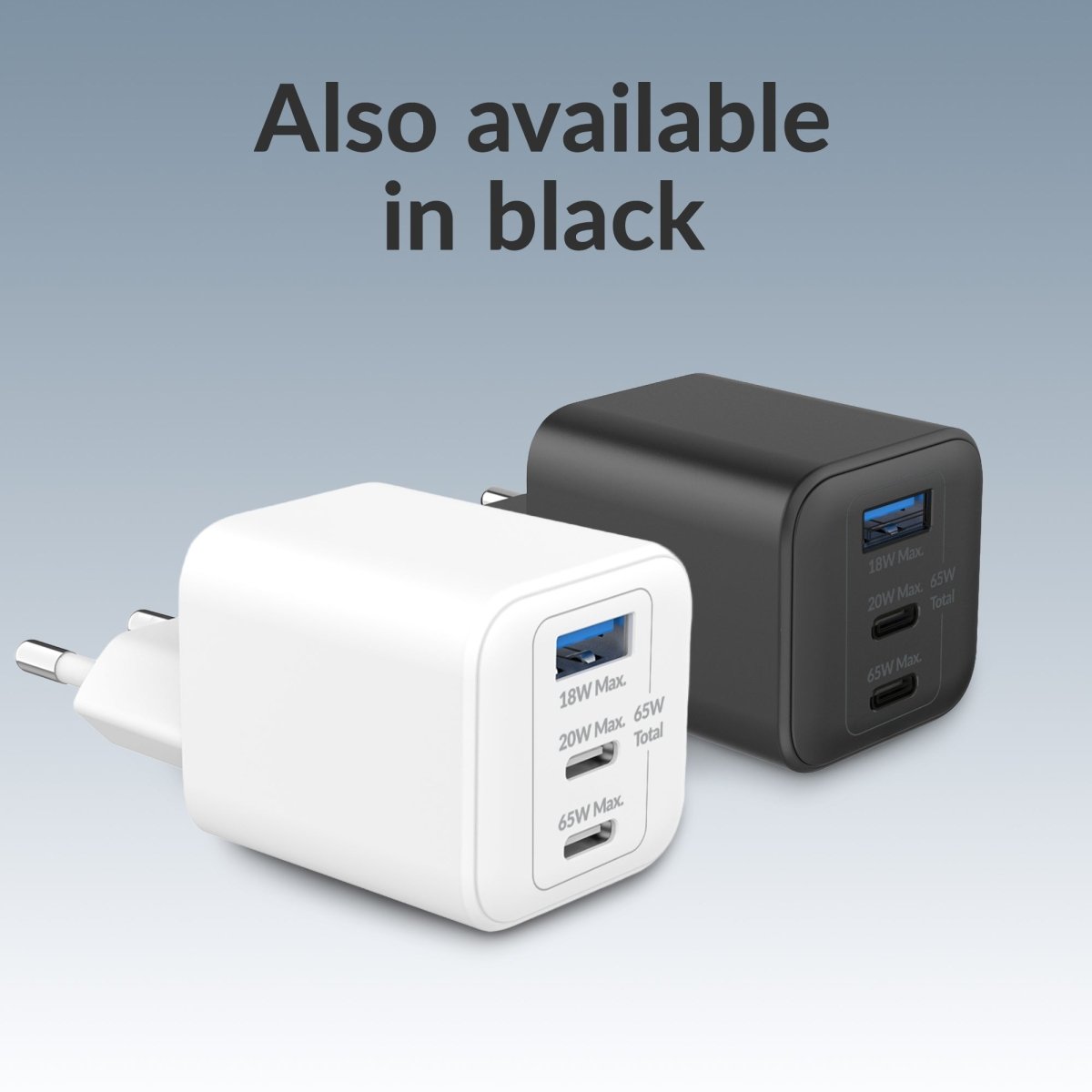Mobilize Wall Charger 2X Usb-C + 1X Usb Gan 65W With Pd/Pps White - 123TelecomShop
