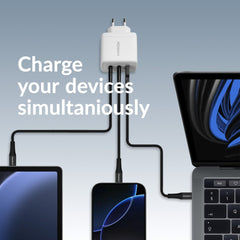 Mobilize Wall Charger 2X Usb-C + 1X Usb Gan 65W With Pd/Pps White - 123TelecomShop