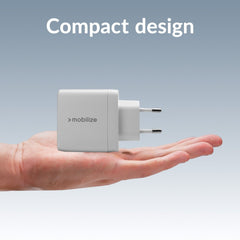 Mobilize Wall Charger 2X Usb-C + 1X Usb Gan 65W With Pd/Pps White - 123TelecomShop