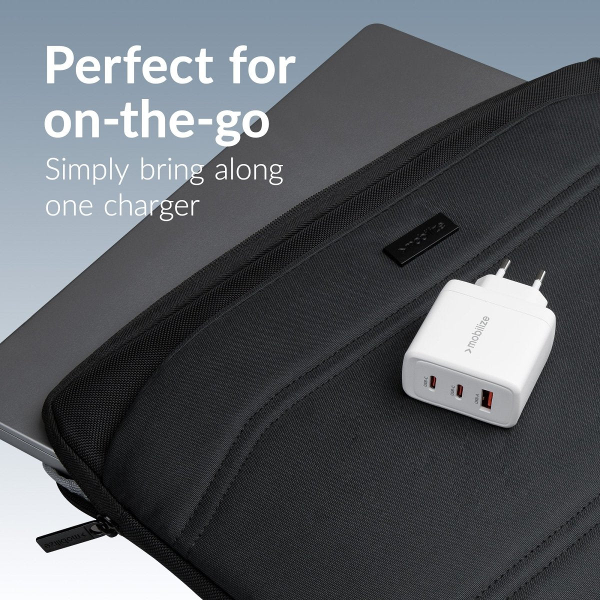Mobilize Wall Charger 2X Usb-C + 1X Usb Gan 65W With Pd/Pps White - 123TelecomShop