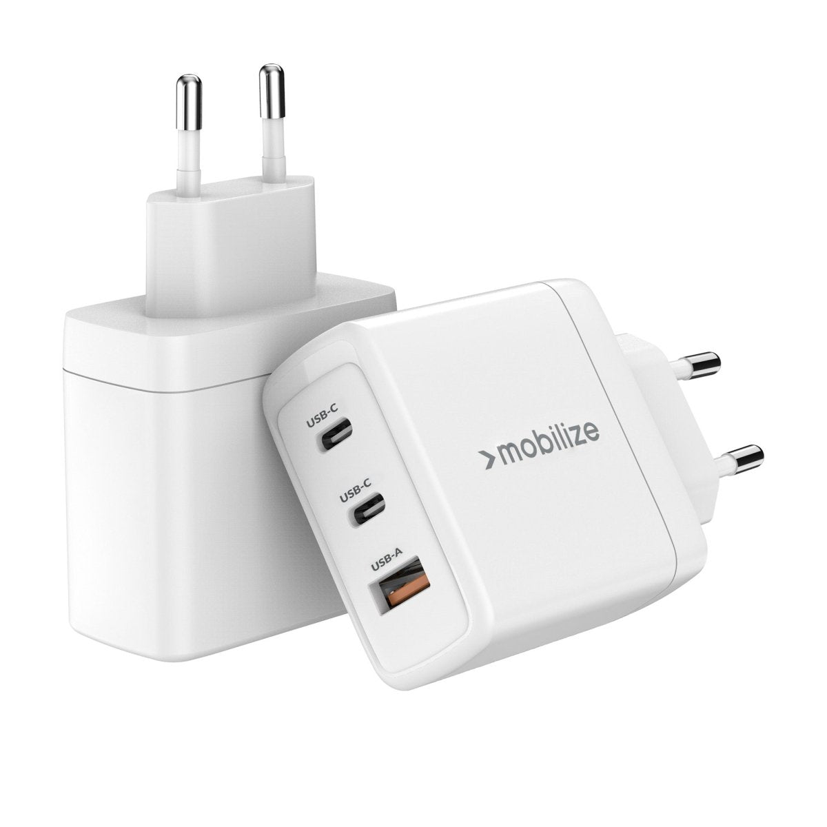 Mobilize Wall Charger 2X Usb-C + 1X Usb Gan 65W With Pd/Pps White - 123TelecomShop