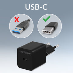 Mobilize Wall Charger Usb-C 20W With Pd + Mfi Lightning Nylon Cable 1.2M Black - 123TelecomShop