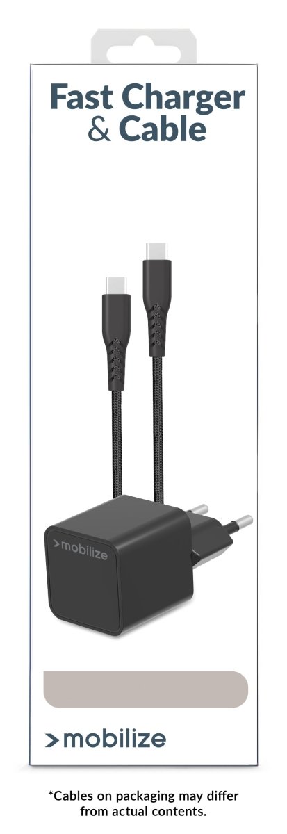 Mobilize Wall Charger Usb-C 20W With Pd + Mfi Lightning Nylon Cable 1.2M Black - 123TelecomShop