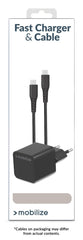 Mobilize Wall Charger Usb-C 20W With Pd + Mfi Lightning Nylon Cable 1.2M Black - 123TelecomShop