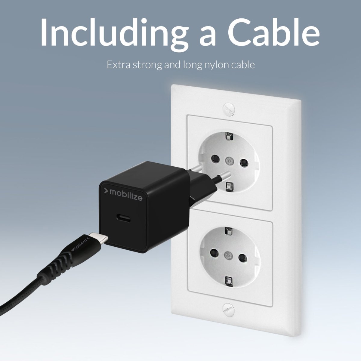 Mobilize Wall Charger Usb-C 20W With Pd + Mfi Lightning Nylon Cable 1.2M Black - 123TelecomShop