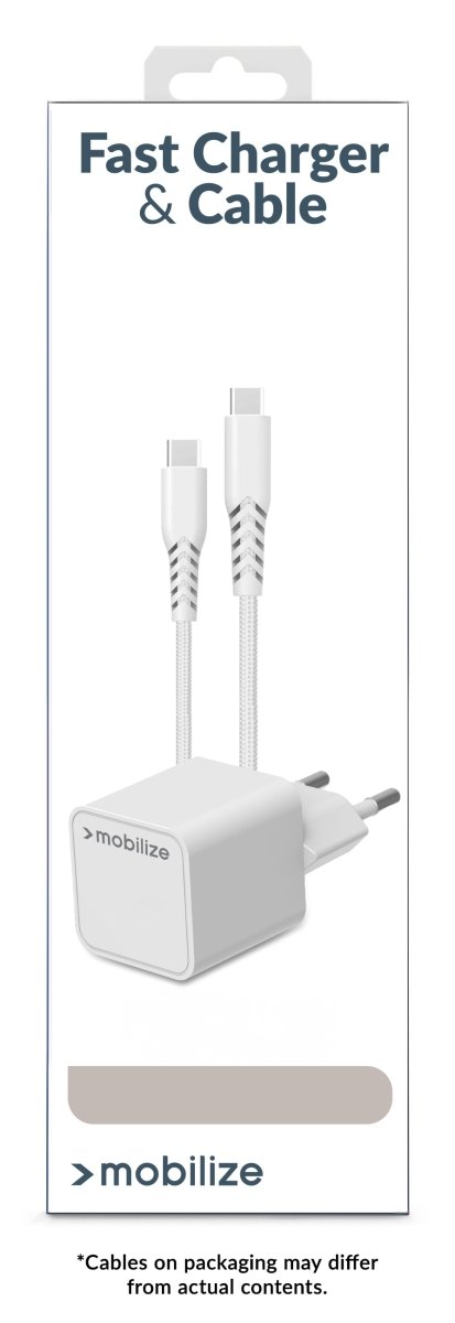 Mobilize Wall Charger Usb-C 20W With Pd + Mfi Lightning Nylon Cable 1.2M White - 123TelecomShop