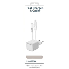 Mobilize Wall Charger Usb-C 20W With Pd + Mfi Lightning Nylon Cable 1.2M White - 123TelecomShop