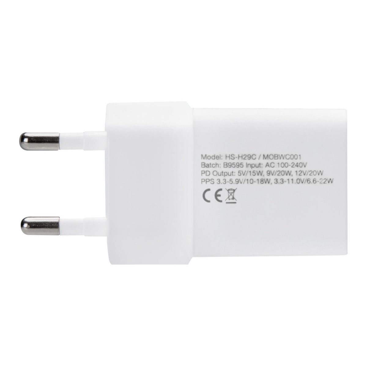 Mobilize Wall Charger Usb-C 20W With Pd + Mfi Lightning Nylon Cable 1.2M White - 123TelecomShop