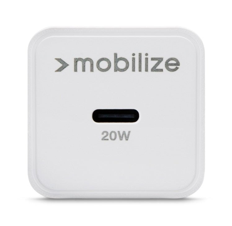 Mobilize Wall Charger Usb-C 20W With Pd + Mfi Lightning Nylon Cable 1.2M White - 123TelecomShop