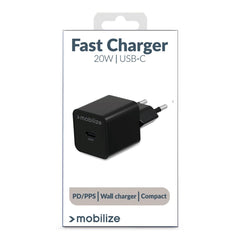 Mobilize Wall Charger Usb-C 20W With Pd/Pps Black - 123TelecomShop