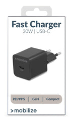 Mobilize Wall Charger Usb-C Gan 30W With Pd/Pps Black - 123TelecomShop