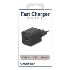 Mobilize Wall Charger Usb-C Gan 30W With Pd/Pps Black - 123TelecomShop