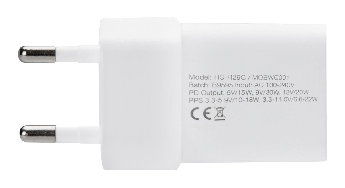 Mobilize Wall Charger Usb-C Gan 30W With Pd/Pps White - 123TelecomShop
