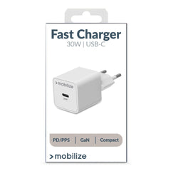 Mobilize Wall Charger Usb-C Gan 30W With Pd/Pps White - 123TelecomShop