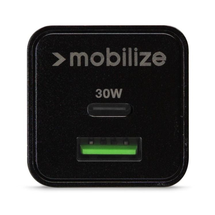 Mobilize Wall Charger Usb-C + Usb Gan 30W With Pd/Pps Black - 123TelecomShop