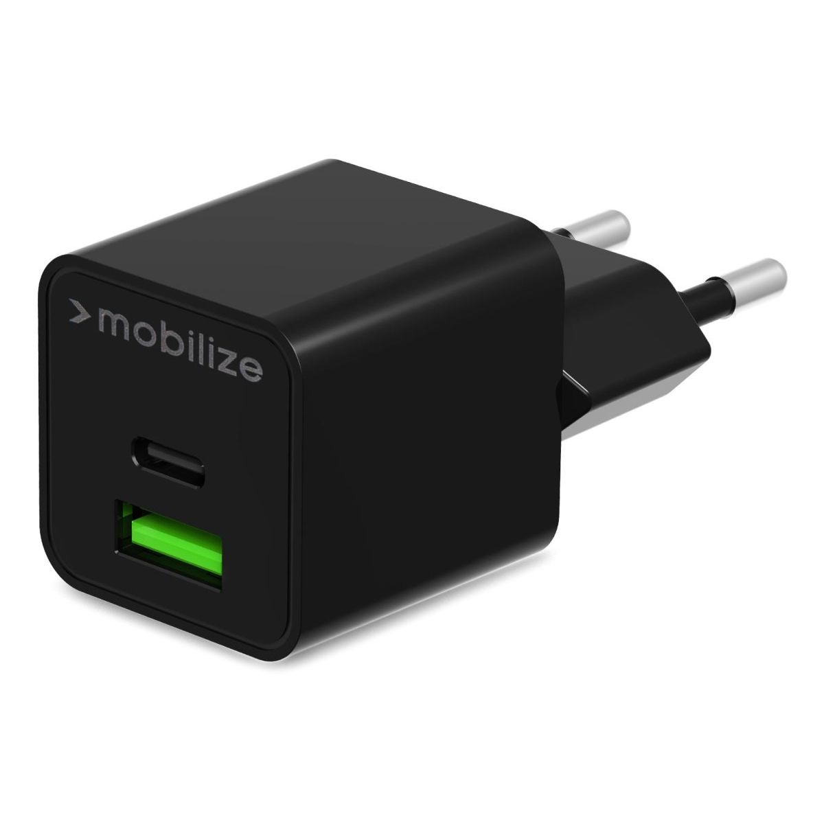 Mobilize Wall Charger Usb-C + Usb Gan 30W With Pd/Pps Black - 123TelecomShop