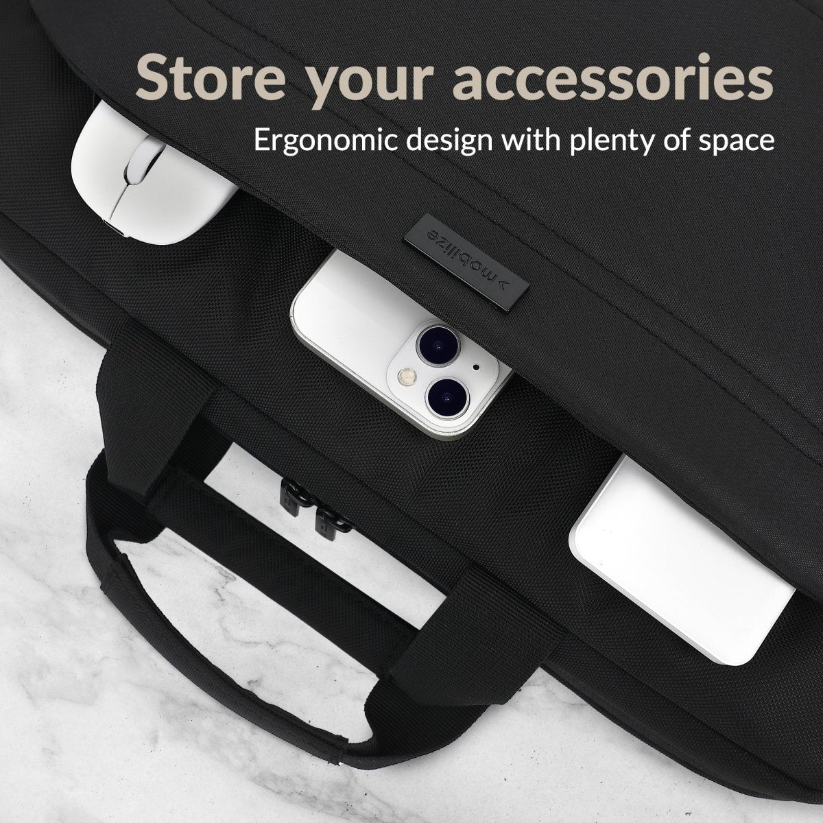 Mobilize Waterresistant Laptop Bag Up To 17.3Inch Black - 123TelecomShop