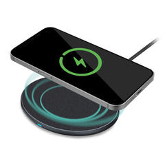 Mobilize Wireless Fast Charger Flat 5W/7.5W/10W/15W Pu Leather Grey - 123TelecomShop
