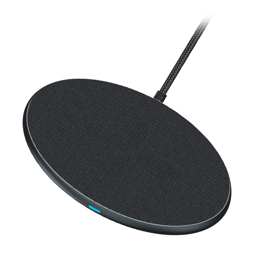 Mobilize Wireless Fast Charger Flat 5W/7.5W/10W/15W Pu Leather Grey - 123TelecomShop