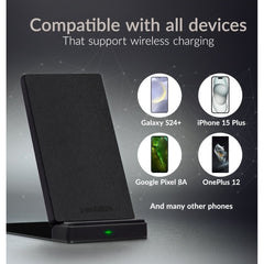 Mobilize Wireless Fast Charger Foldable 5W/7.5W/10W/15W Pu Leather Black - 123TelecomShop