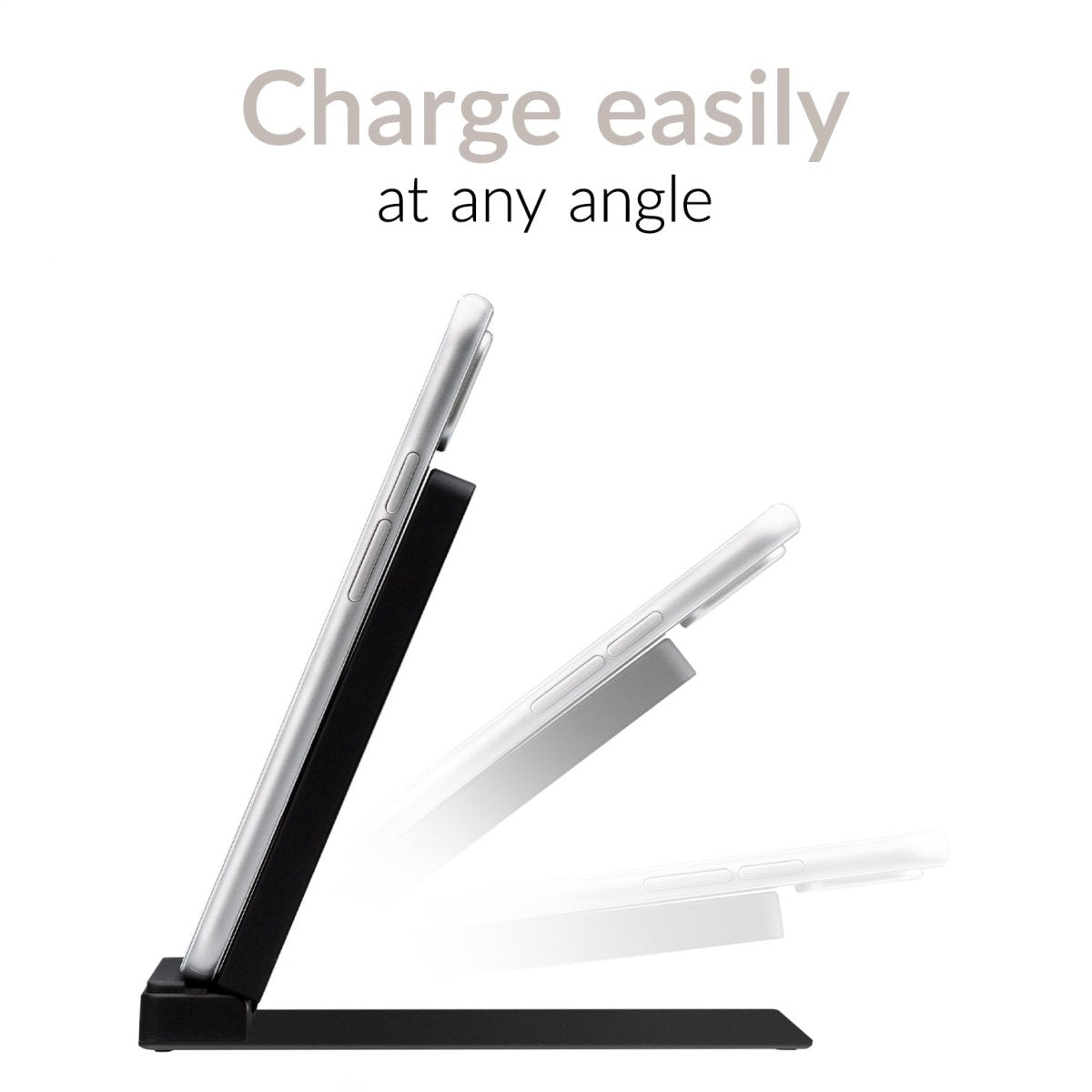 Mobilize Wireless Fast Charger Foldable 5W/7.5W/10W/15W Pu Leather Black - 123TelecomShop