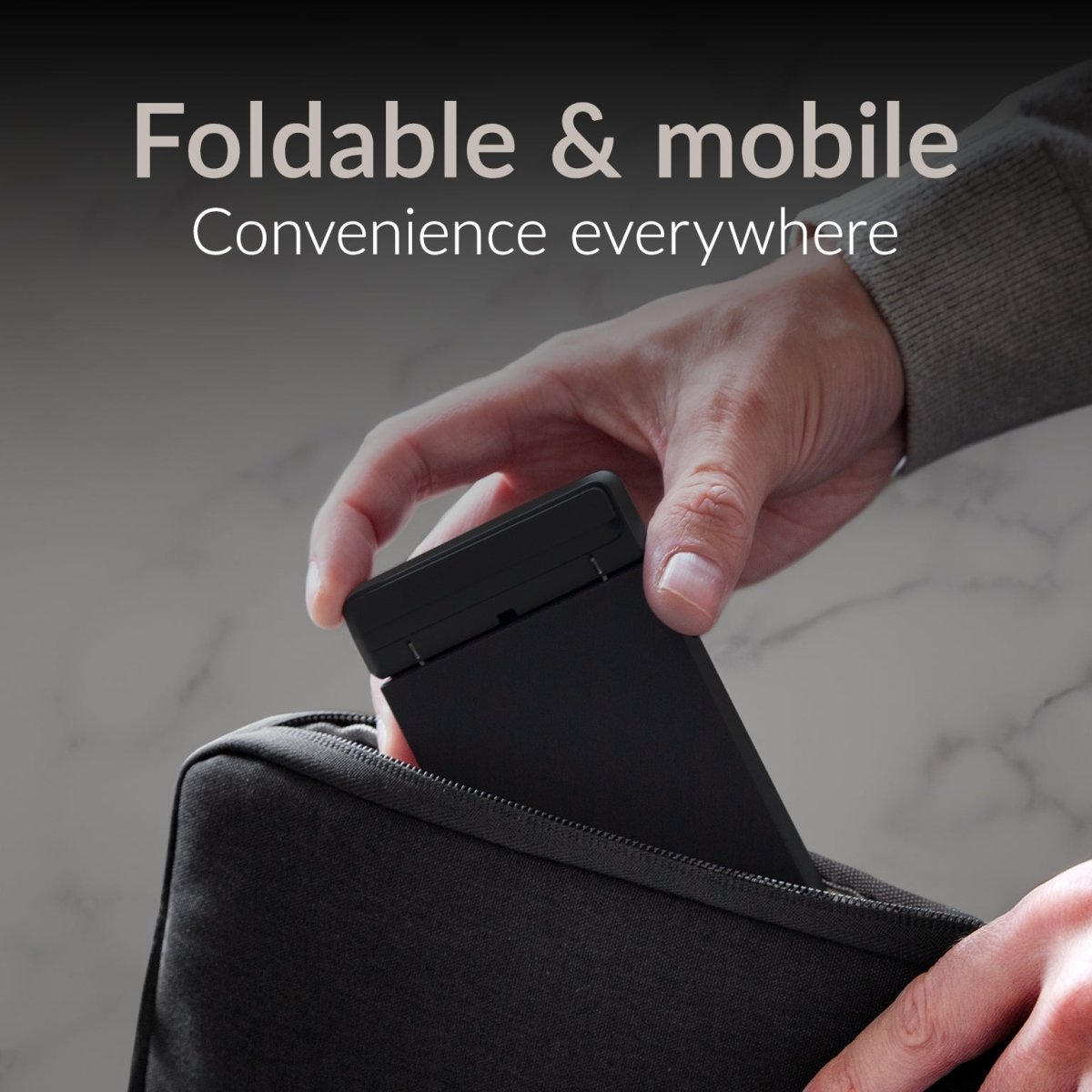 Mobilize Wireless Fast Charger Foldable 5W/7.5W/10W/15W Pu Leather Black - 123TelecomShop