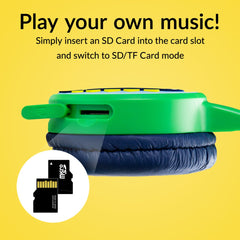 Mobilize Wireless/Wired Over Ear Kids Headphone 85Db Dinosaur - 123TelecomShop