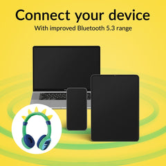 Mobilize Wireless/Wired Over Ear Kids Headphone 85Db Dinosaur - 123TelecomShop