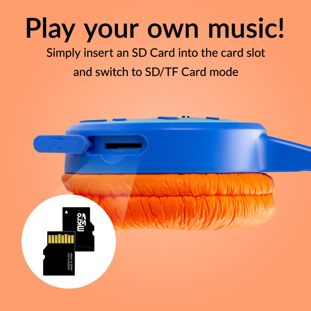 Mobilize Wireless/Wired Over Ear Kids Headphone 85Db Shark - 123TelecomShop