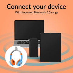 Mobilize Wireless/Wired Over Ear Kids Headphone 85Db Shark - 123TelecomShop