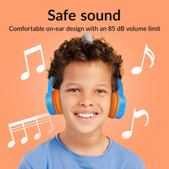 Mobilize Wireless/Wired Over Ear Kids Headphone 85Db Shark - 123TelecomShop