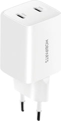 Mobiparts dubbele Thuislader Voedingsadapter GaN - 35W - USB - C - Wit - 123TelecomShop
