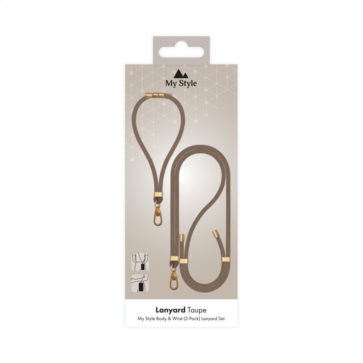 My Style Body & Wrist (2 - Pack) Lanyard Set - Taupe - 123TelecomShop